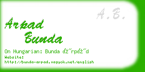 arpad bunda business card